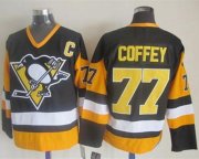 Wholesale Cheap Penguins #77 Paul Coffey Black CCM Throwback Stitched NHL Jersey