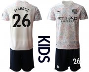 Wholesale Cheap Youth 2020-2021 club Manchester City away white 26 Soccer Jerseys