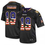 Wholesale Cheap Nike Vikings #19 Adam Thielen Black Men's Stitched NFL Elite USA Flag Fashion Jersey