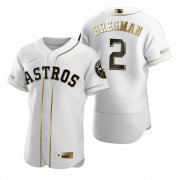 Wholesale Cheap Houston Astros #2 Alex Bregman White Nike Men's Authentic Golden Edition MLB Jersey