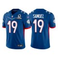 Wholesale Cheap Men's San Francisco 49ers #19 Deebo Samuel 2022 Royal NFC Pro Bowl Stitched Jersey