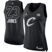 Wholesale Cheap Nike Cleveland Cavaliers #23 LeBron James Black Women's NBA Jordan Swingman 2018 All-Star Game Jersey