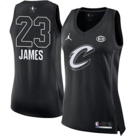 Wholesale Cheap Nike Cleveland Cavaliers #23 LeBron James Black Women\'s NBA Jordan Swingman 2018 All-Star Game Jersey