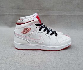 Wholesale Cheap Women\'s Jordan 1 Mid Shoes White red black