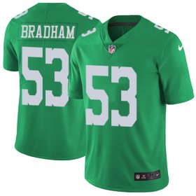 Wholesale Cheap Nike Eagles #53 Nigel Bradham Green Men\'s Stitched NFL Limited Rush Jersey