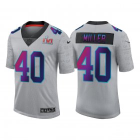 Wholesale Cheap Men\'s Los Angeles Rams #40 Von Miller 2022 Grey Super Bowl LVI Limited Stitched Jersey