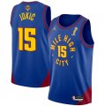 Wholesale Cheap Men's Denver Nuggets #15 Nikola Jokic Blue 2023 Finals Champions Statement Edition Stitched Basketball Jersey