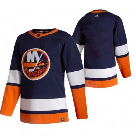 Wholesale Cheap New York Islanders Blank Navy Blue Men\'s Adidas 2020-21 Reverse Retro Alternate NHL Jersey