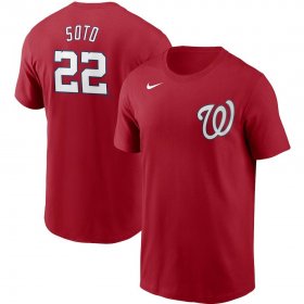 Wholesale Cheap Washington Nationals #22 Juan Soto Nike Name & Number T-Shirt Red