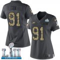 Wholesale Cheap Nike Eagles #91 Fletcher Cox Black Super Bowl LII Women's Stitched NFL Limited 2016 Salute to Service Jersey