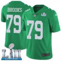 Wholesale Cheap Nike Eagles #79 Brandon Brooks Green Super Bowl LII Youth Stitched NFL Limited Rush Jersey