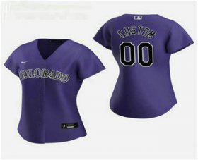 Wholesale Cheap Women\'s Custom Colorado Rockies 2020 Purple Alternate Nike Jersey