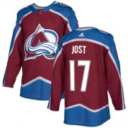 Wholesale Cheap Adidas Avalanche #17 Tyson Jost Burgundy Home Authentic Stitched NHL Jersey