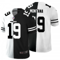 Cheap Kansas City Chiefs #19 Joe Montana Men's Black V White Peace Split Nike Vapor Untouchable Limited NFL Jersey
