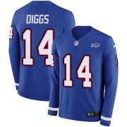 Wholesale Cheap Nike Bills #14 Stefon Diggs Royal Blue Team Color Men's Stitched NFL Limited Therma Long Sleeve Jersey