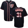 Wholesale Cheap Nationals #31 Max Scherzer Navy Blue Team Logo Fashion Stitched MLB Jersey