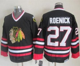 Wholesale Cheap Blackhawks #27 Jeremy Roenick Black CCM Throwback Stitched NHL Jersey