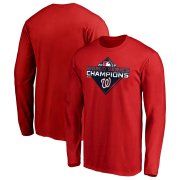 Wholesale Cheap Washington Nationals Majestic 2019 World Series Champions Logo Long Sleeve T-Shirt Red