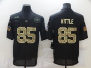 Wholesale Cheap Men's San Francisco 49ers #85 George Kittle Black Camo 2020 Salute To Service Stitched NFL Nike Limited Jersey