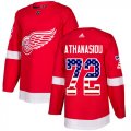 Wholesale Cheap Adidas Red Wings #72 Andreas Athanasiou Red Home Authentic USA Flag Stitched Youth NHL Jersey
