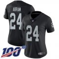 Wholesale Cheap Nike Raiders #24 Johnathan Abram Black Team Color Women's Stitched NFL 100th Season Vapor Limited Jersey