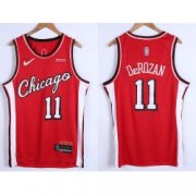 Wholesale Cheap Men Chicago Bulls 11 DeMar DeRozan 75th Anniversary Red Edition Swingman Stitched Basketball Jersey