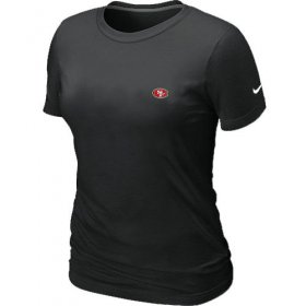 Wholesale Cheap Women\'s Nike San Francisco 49ers Chest Embroidered Logo T-Shirt Black