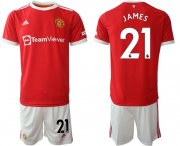 Wholesale Cheap Men 2021-2022 Club Manchester United home red 21 Adidas Soccer Jersey
