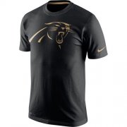 Wholesale Cheap Men's Carolina Panthers Nike Black Championship Drive Gold Collection Performance T-Shirt