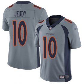 Wholesale Cheap Nike Broncos #10 Jerry Jeudy Gray Youth Stitched NFL Limited Inverted Legend Jersey