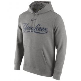 Wholesale Cheap New York Yankees Nike Club Pullover Gray MLB Hoodie