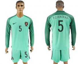 Wholesale Cheap Portugal #5 F.Coentrao Away Long Sleeves Soccer Country Jersey