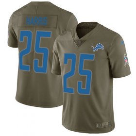 Wholesale Cheap Nike Lions #25 Will Harris Olive Men\'s Stitched NFL Limited 2017 Salute to Service Jersey