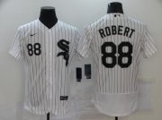 Wholesale Cheap Men's Chicago White Sox #88 Luis Robert White Pinstripe Stitched MLB Flex Base Nike Jersey