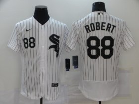 Wholesale Cheap Men\'s Chicago White Sox #88 Luis Robert White Pinstripe Stitched MLB Flex Base Nike Jersey
