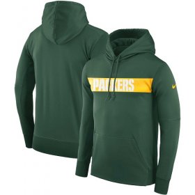 Wholesale Cheap Men\'s Green Bay Packers Nike Green Sideline Team Performance Pullover Hoodie