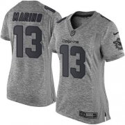 Wholesale Cheap Nike Dolphins #13 Dan Marino Gray Women's Stitched NFL Limited Gridiron Gray Jersey