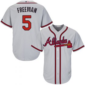 Wholesale Cheap Braves #5 Freddie Freeman Grey Cool Base Stitched Youth MLB Jersey