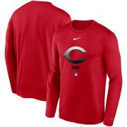 Wholesale Cheap Men's Cincinnati Reds Nike Red Authentic Collection Legend Performance Long Sleeve T-Shirt