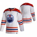 Wholesale Cheap Edmonton Oilers Blank White Men's Adidas 2020-21 Reverse Retro Alternate NHL Jersey