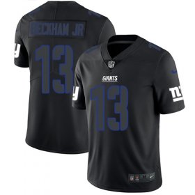 Wholesale Cheap Nike Giants #13 Odell Beckham Jr Black Men\'s Stitched NFL Limited Rush Impact Jersey