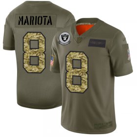 Wholesale Cheap Raiders #8 Marcus Mariota Men\'s Nike 2019 Olive Camo Salute To Service Limited NFL Jersey