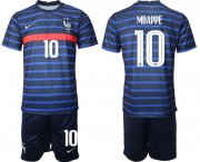 Wholesale Cheap Men 2020-2021 European Cup France home blue 10 Soccer Jersey1