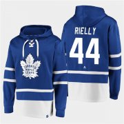 Wholesale Cheap Men's Toronto Maple Leafs #44 Morgan Rielly Blue All Stitched Sweatshirt Hoodie