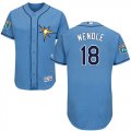 Wholesale Cheap Rays #18 Joey Wendle Light Blue Flexbase Authentic Collection Stitched MLB Jersey