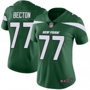 Wholesale Cheap Nike Jets #77 Mekhi Becton Green Team Color Women's Stitched NFL Vapor Untouchable Limited Jersey