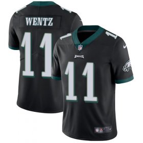 Wholesale Cheap Nike Eagles #11 Carson Wentz Black Alternate Men\'s Stitched NFL Vapor Untouchable Limited Jersey