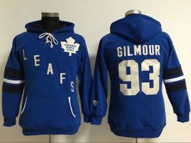 Wholesale Cheap Toronto Maple Leafs #93 Doug Gilmour Blue Women\'s Old Time Heidi NHL Hoodie