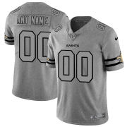 Wholesale Cheap New Orleans Saints Custom Men's Nike Gray Gridiron II Vapor Untouchable Limited NFL Jersey