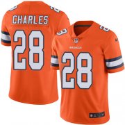 Wholesale Cheap Nike Broncos #28 Jamaal Charles Orange Men's Stitched NFL Limited Rush Jersey